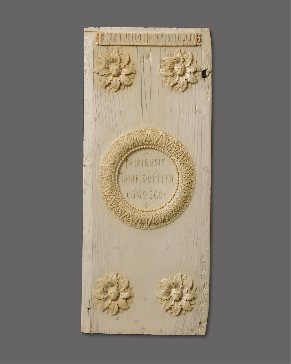 Panel of a Diptych Announcing the Consulship of Justinian, Ivory, Byzantine 