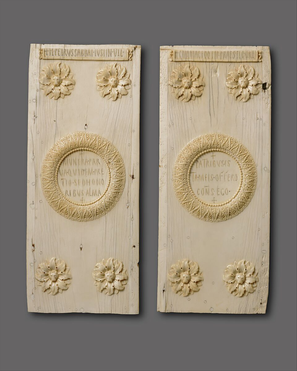 Panel of a Diptych Announcing the Consulship of Justinian, Ivory, Byzantine