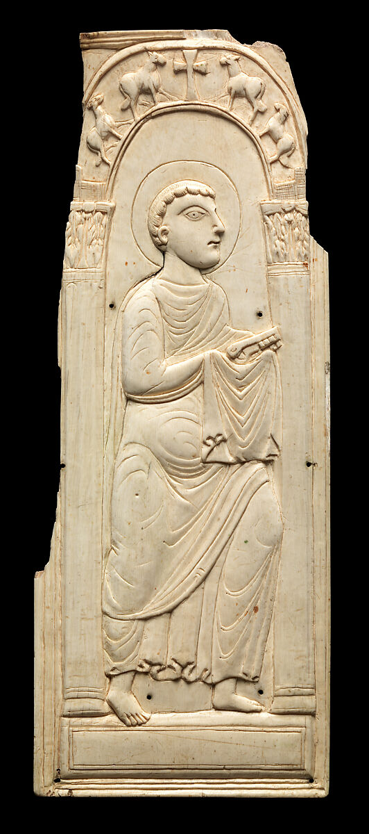 Ivory Panel with Saint Peter, Elephant ivory, Frankish 