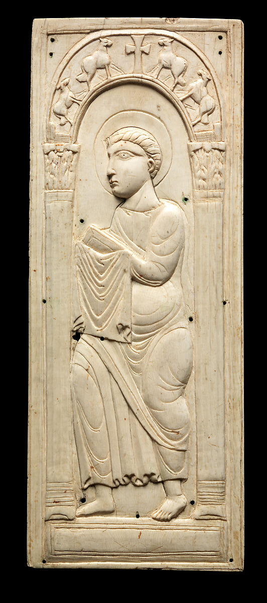 Ivory Panel with Saint Peter, Elephant ivory, Frankish