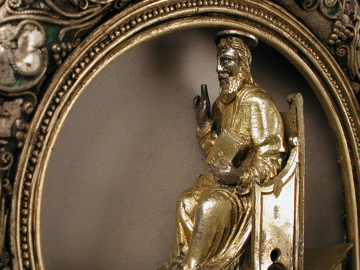 Crozier Head, Translucent enamels, silver, partial-gilt, niello, South Italian