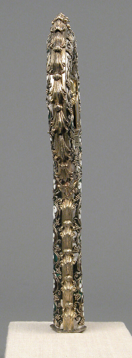 Crozier Head, Translucent enamels, silver, partial-gilt, niello, South Italian