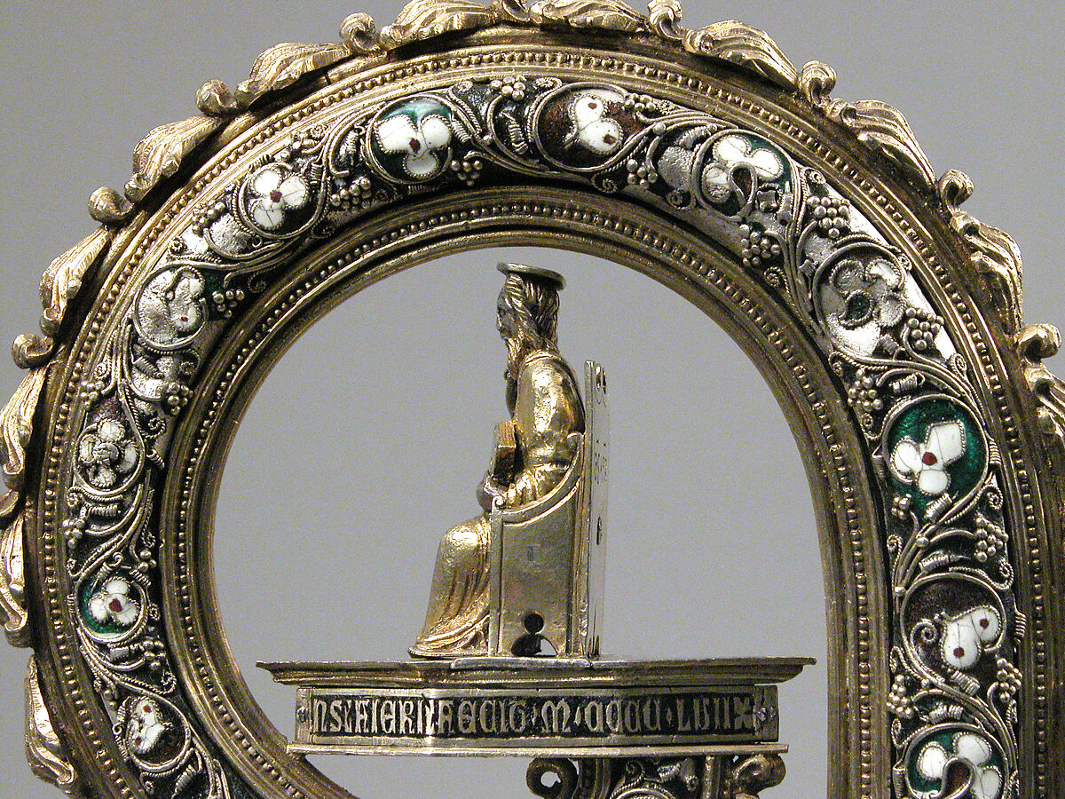 Crozier Head, Translucent enamels, silver, partial-gilt, niello, South Italian