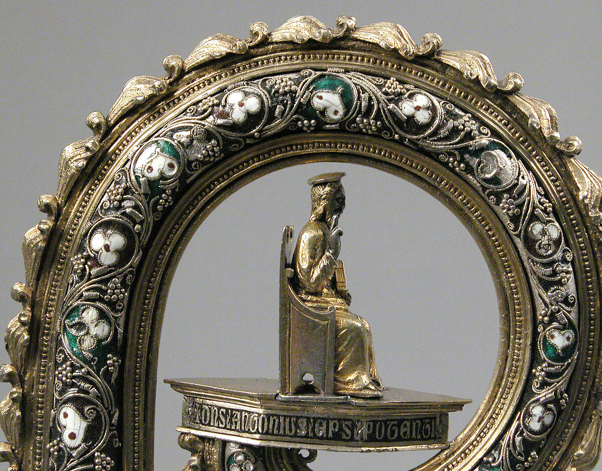 Crozier Head, Translucent enamels, silver, partial-gilt, niello, South Italian