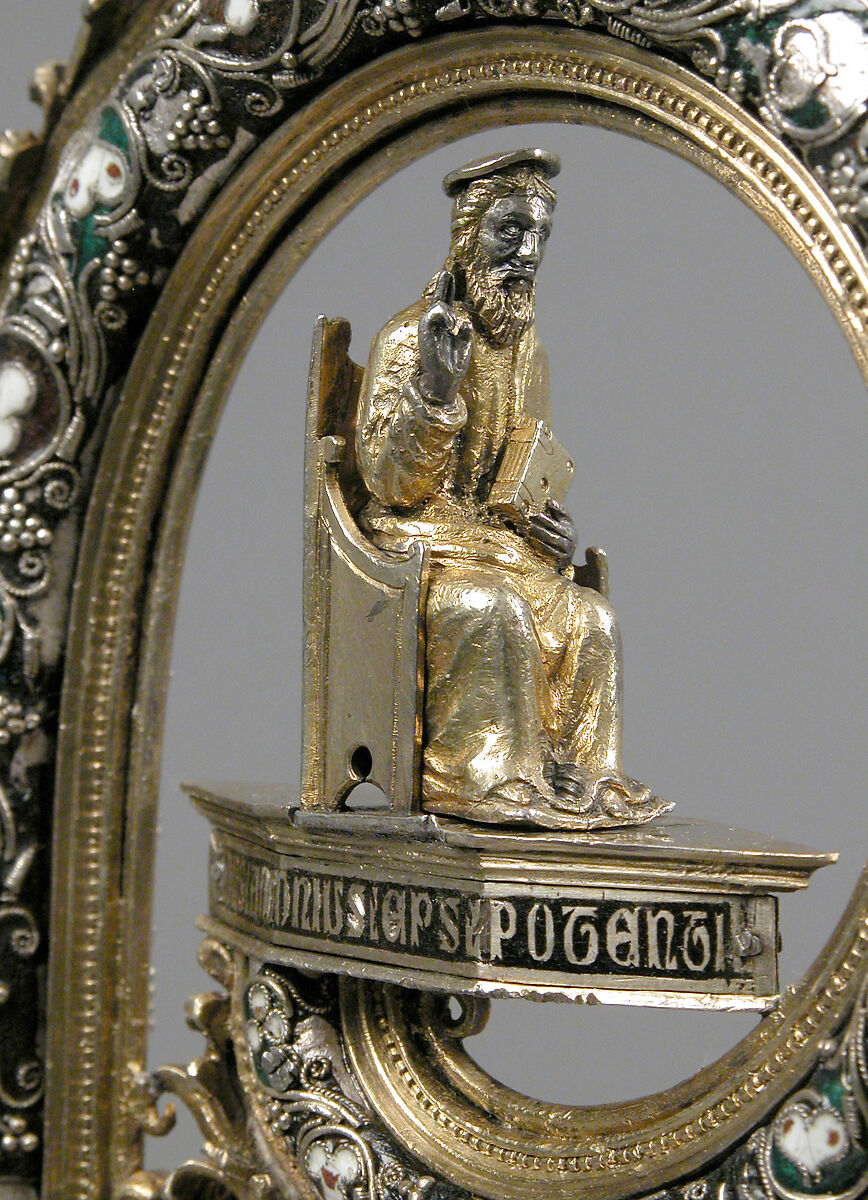 Crozier Head, Translucent enamels, silver, partial-gilt, niello, South Italian