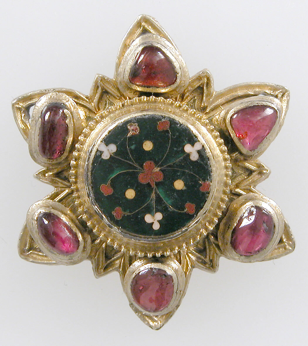 Four Enamel Plaques, Cloisonné enamel, silver-gilt, jewels, French