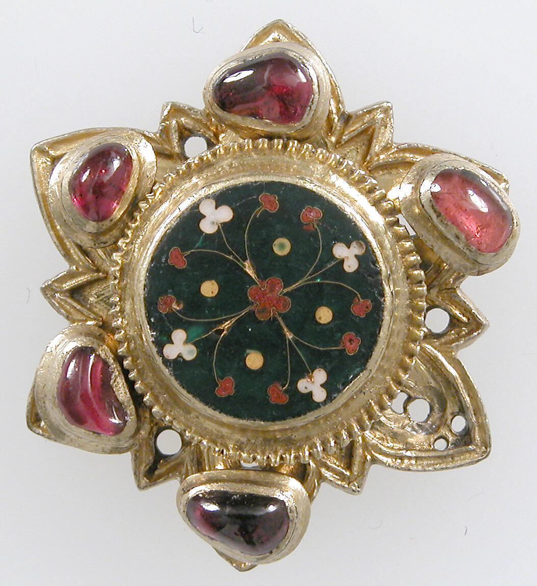 Four Enamel Plaques, Cloisonné enamel, silver-gilt, jewels, French