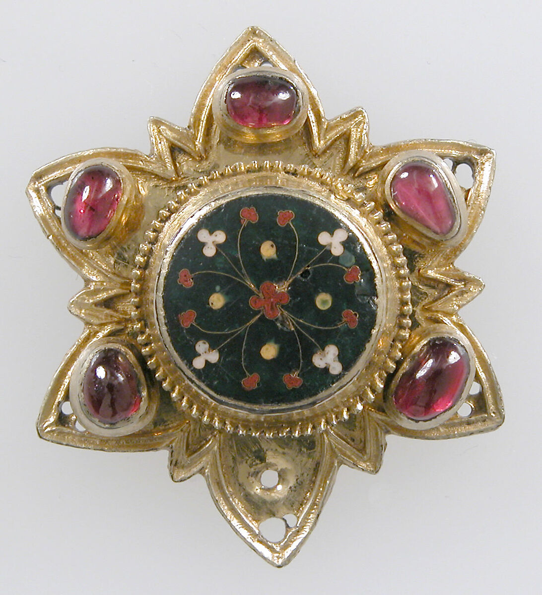 Four Enamel Plaques, Cloisonné enamel, silver-gilt, jewels, French