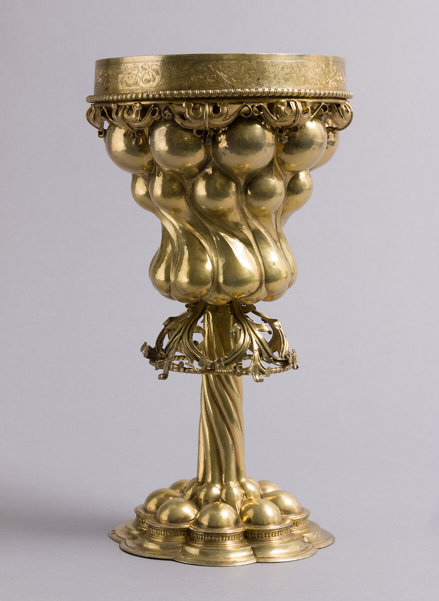 Double Cup, Mattheus Epfenhauser (German), Silver gilt, silver medallions, German