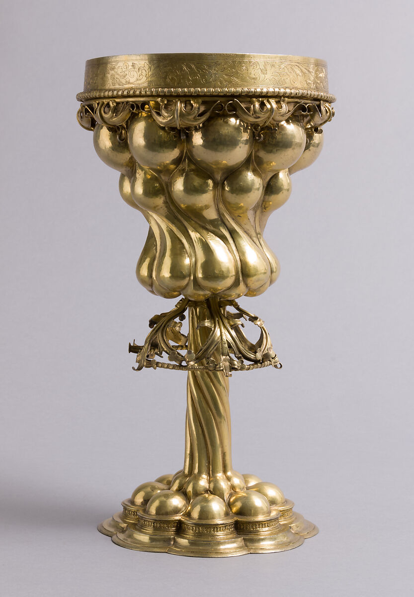 Double Cup, Mattheus Epfenhauser (German), Silver gilt, silver medallions, German