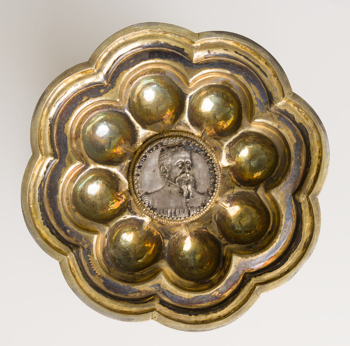 Double Cup, Mattheus Epfenhauser (German), Silver gilt, silver medallions, German
