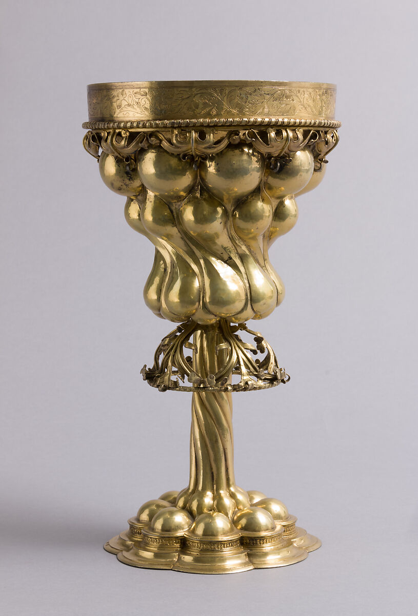 Double Cup, Mattheus Epfenhauser (German), Silver gilt, silver medallions, German