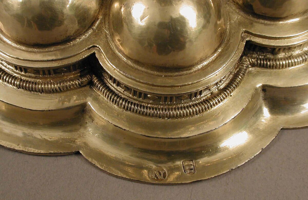 Double Cup, Caspar Beutmüller the Elder, Silver, partially gilded, with a silver medallion and a gold glass medallion, German