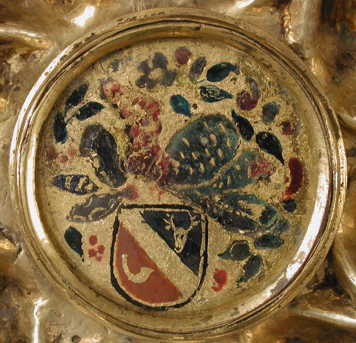 Double Cup, Caspar Beutmüller the Elder, Silver, partially gilded, with a silver medallion and a gold glass medallion, German