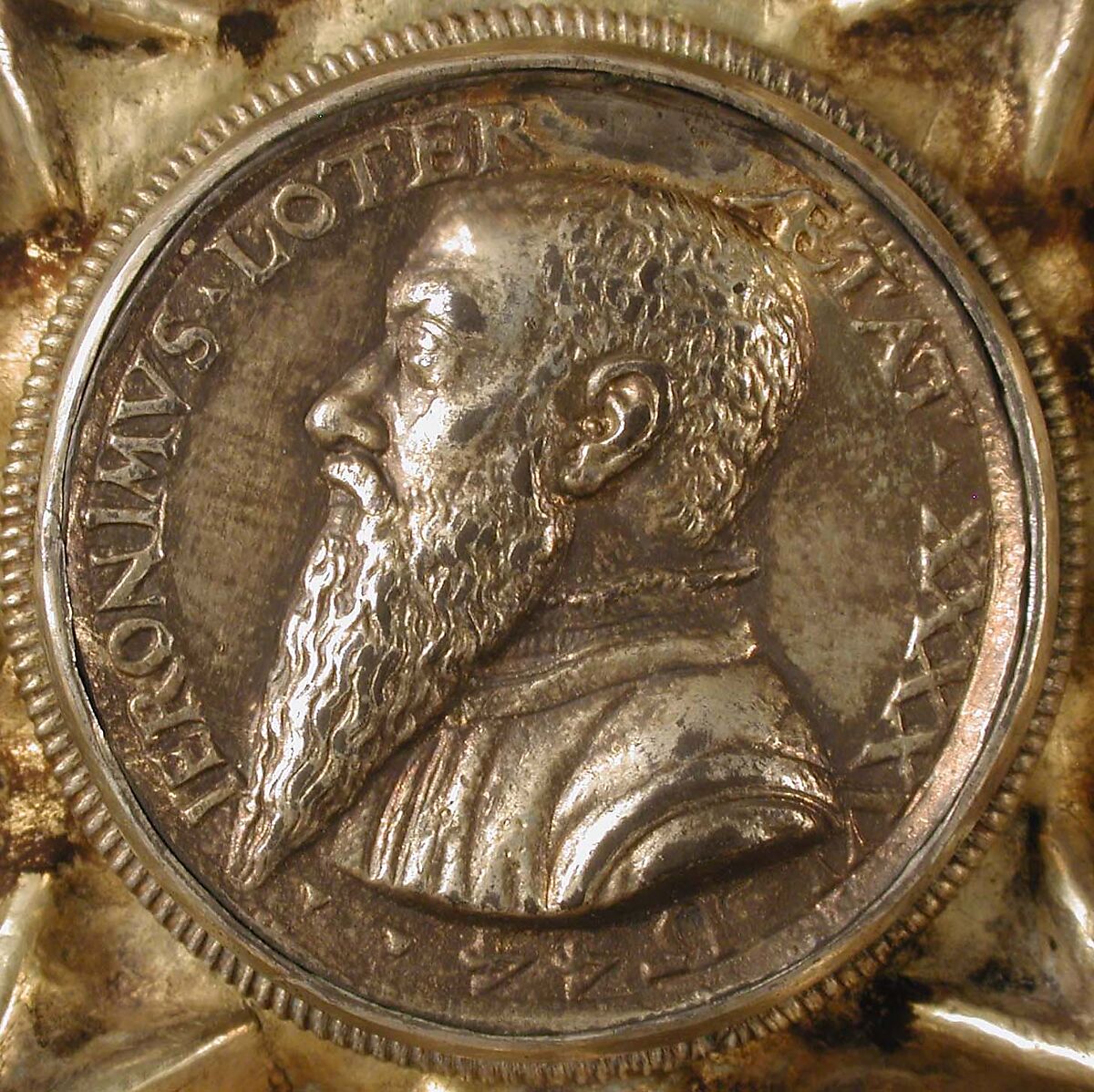 Double Cup, Caspar Beutmüller the Elder, Silver, partially gilded, with a silver medallion and a gold glass medallion, German