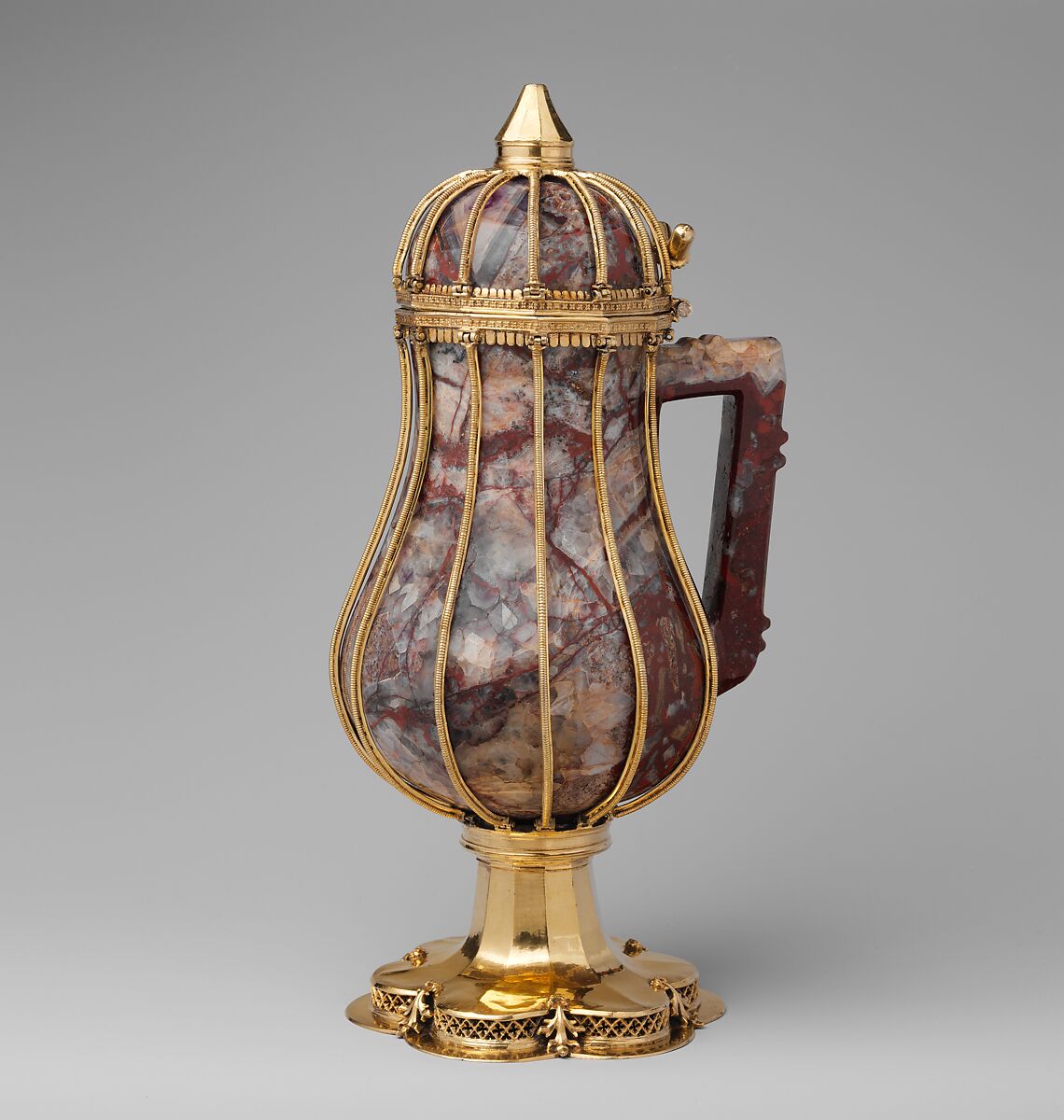 Ewer, Jasper body, silver-gilt mounts, Bohemian