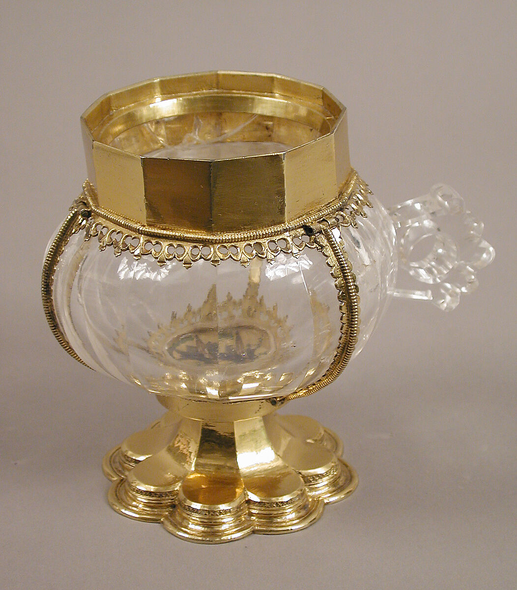 Cup with Gilded-Silver Mounts, Rock crystal, silver, silver-gilt, enamel?, French or Italian
