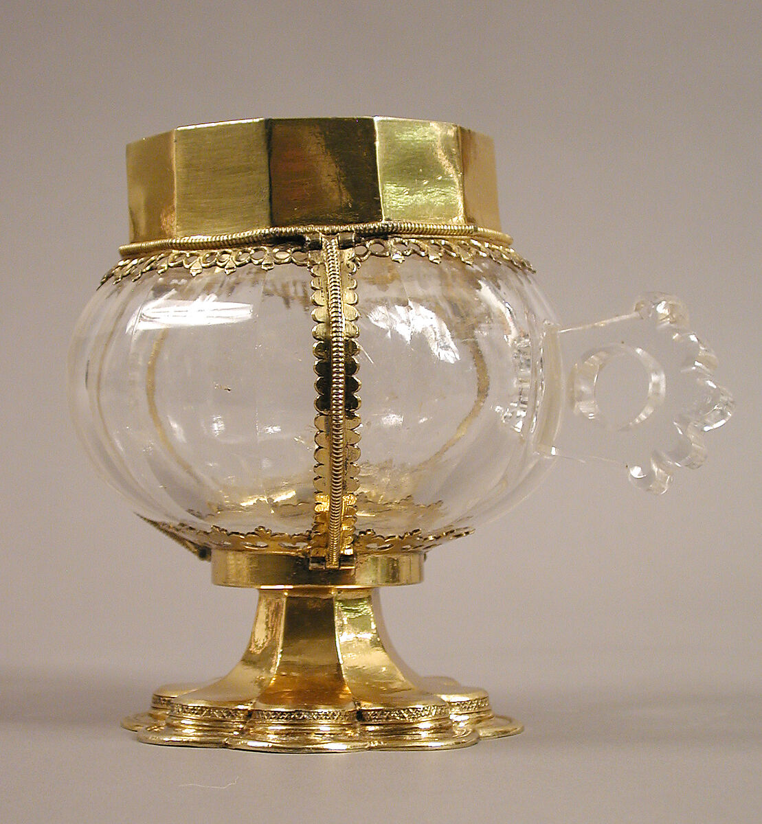 Cup with Gilded-Silver Mounts, Rock crystal, silver, silver-gilt, enamel?, French or Italian