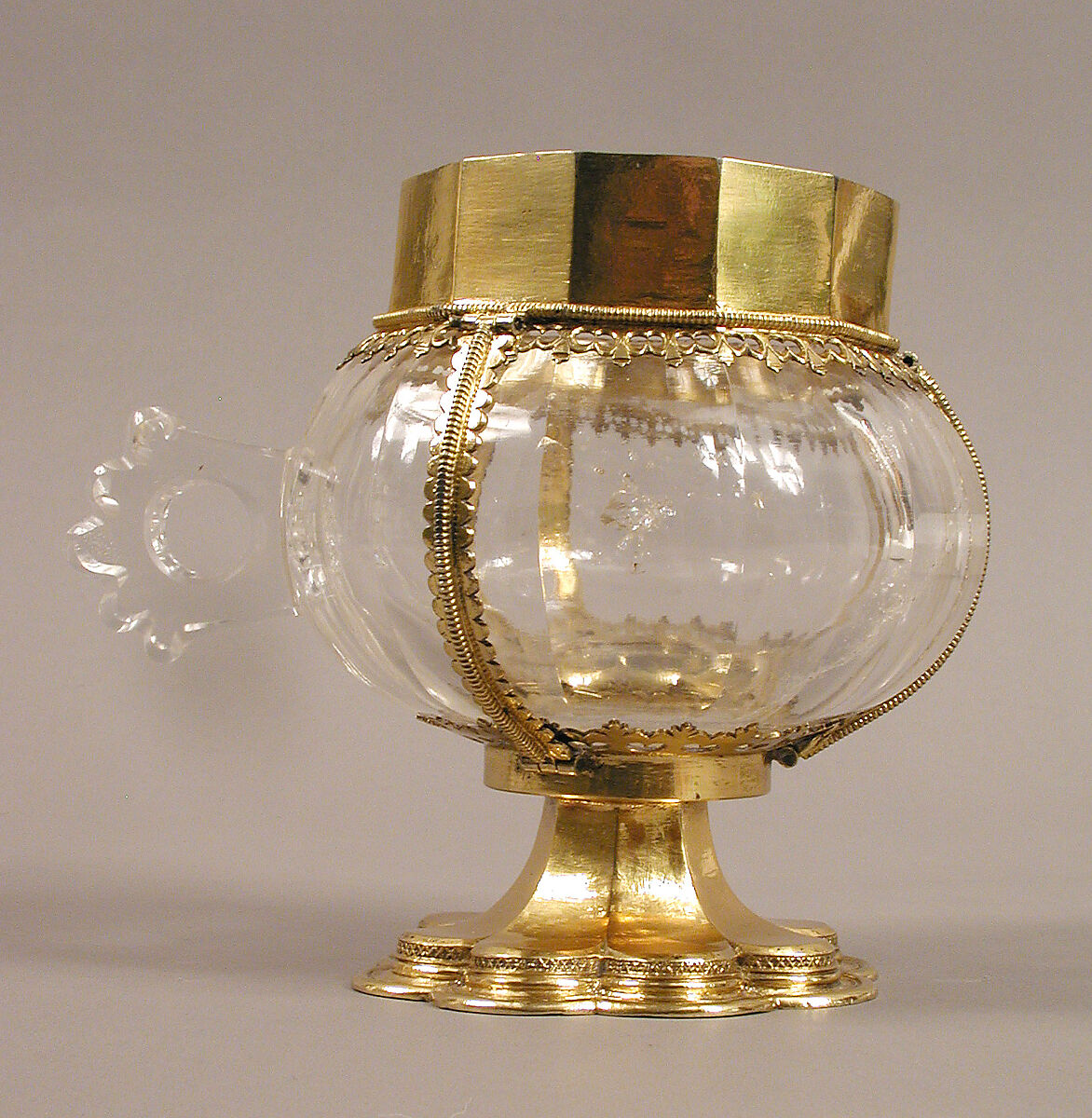 Cup with Gilded-Silver Mounts, Rock crystal, silver, silver-gilt, enamel?, French or Italian