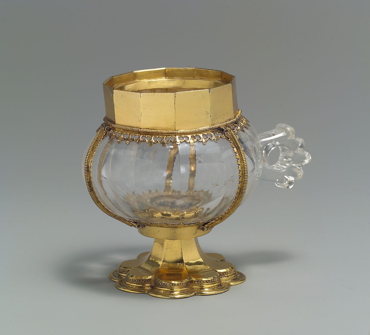 Cup with Gilded-Silver Mounts, Rock crystal, silver, silver-gilt, enamel?, French or Italian 