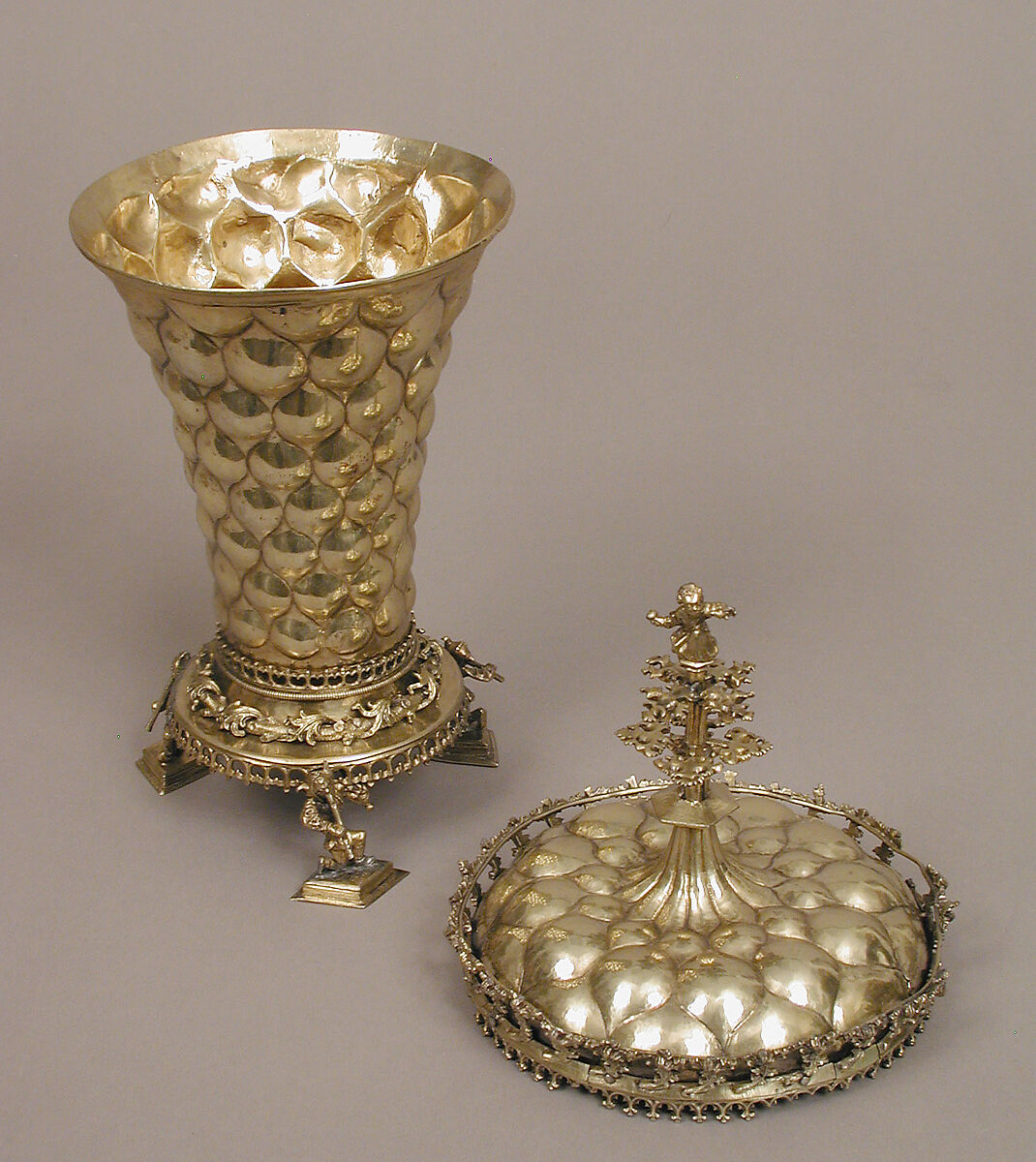 Covered Beaker, Attributed to Hans Greiff (German, active ca. 1470–died 1516 Ingolstadt), Silver, gilt, German