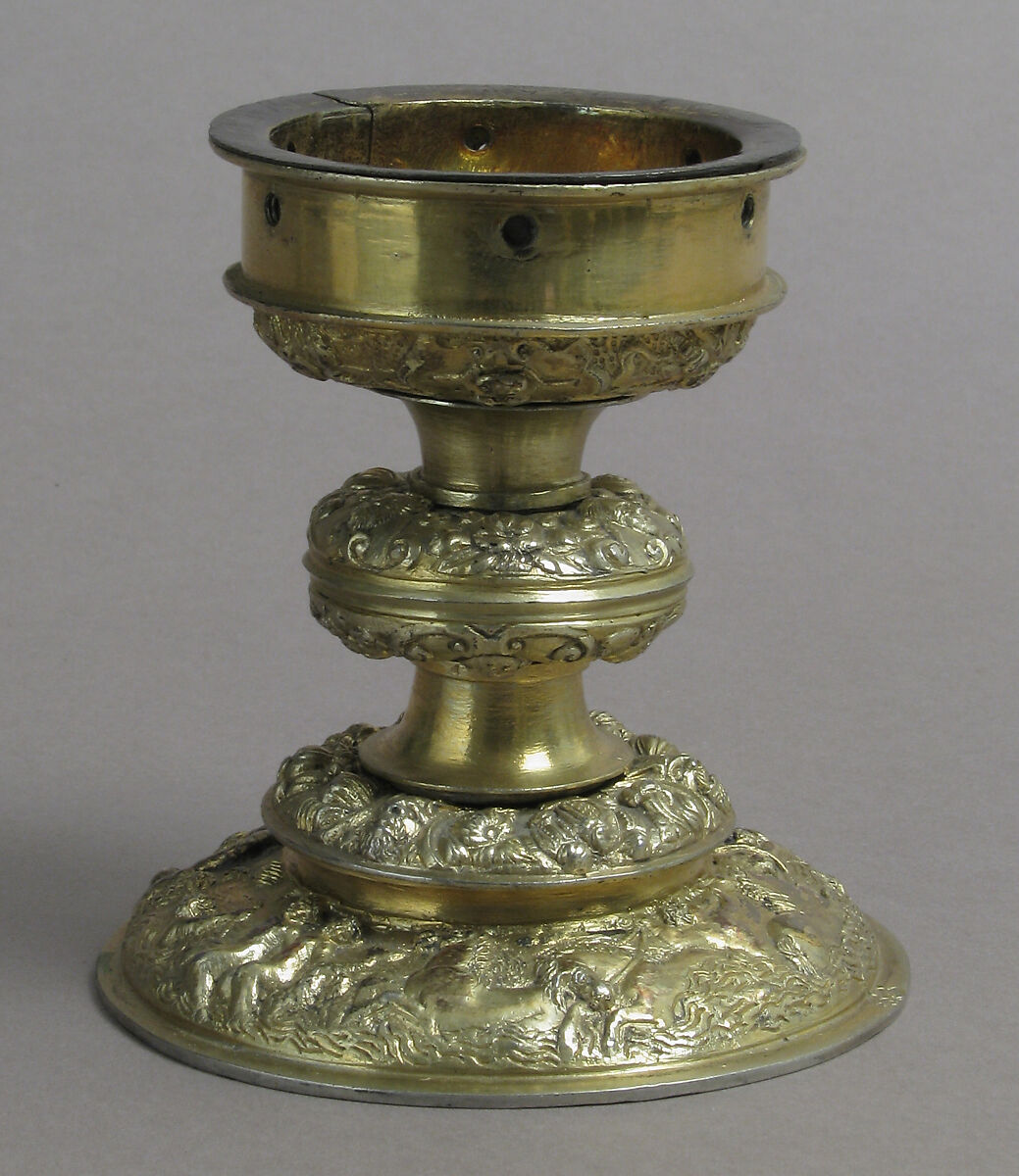 Beaker, Rock crystal, with later gilt silver foot, French
