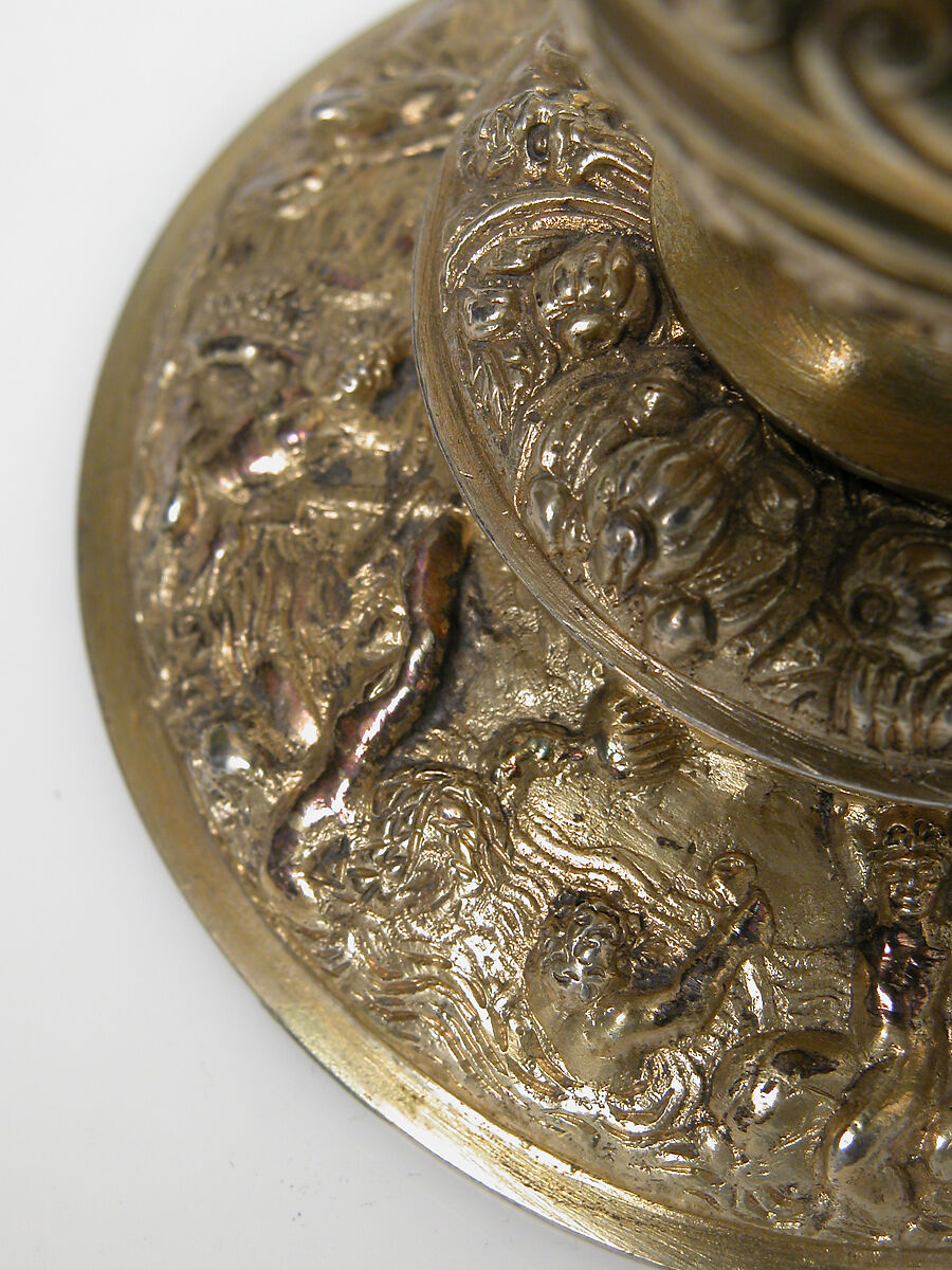 Beaker, Rock crystal, with later gilt silver foot, French