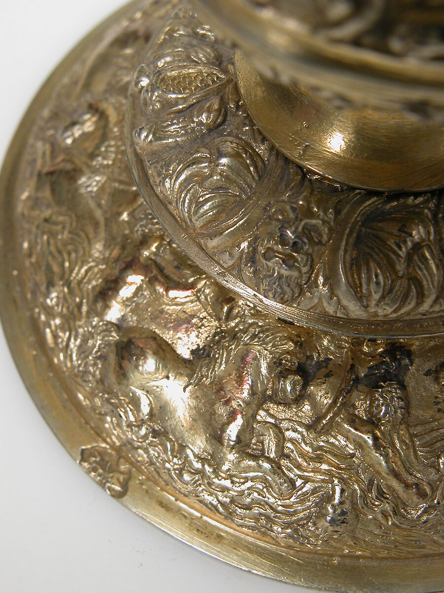 Beaker, Rock crystal, with later gilt silver foot, French