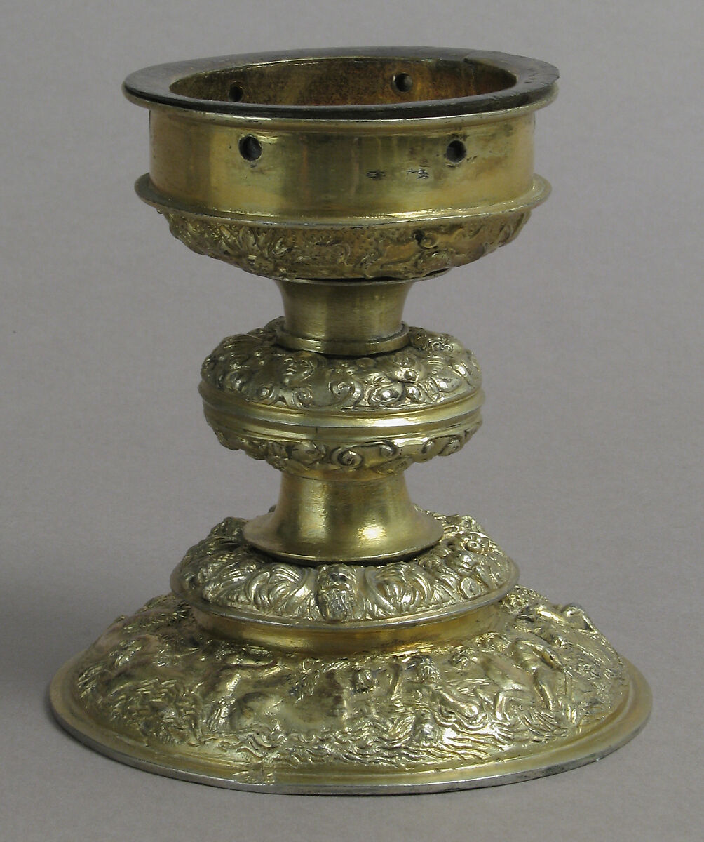 Beaker, Rock crystal, with later gilt silver foot, French