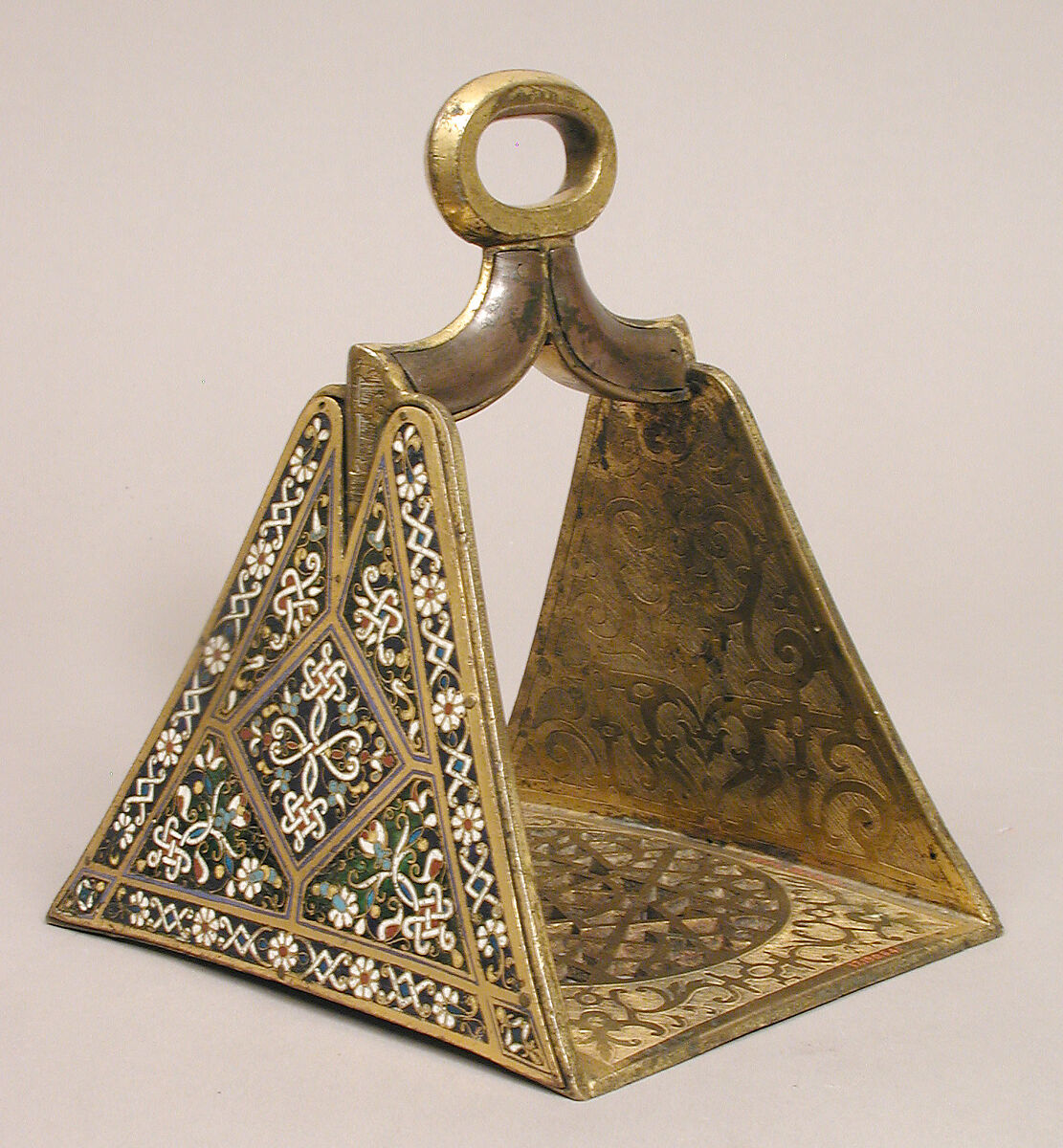 Stirrup, Cloisonné enamel, copper-gilt, Spanish
