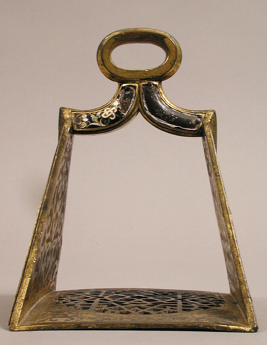 Stirrup, Cloisonné enamel, copper-gilt, Spanish