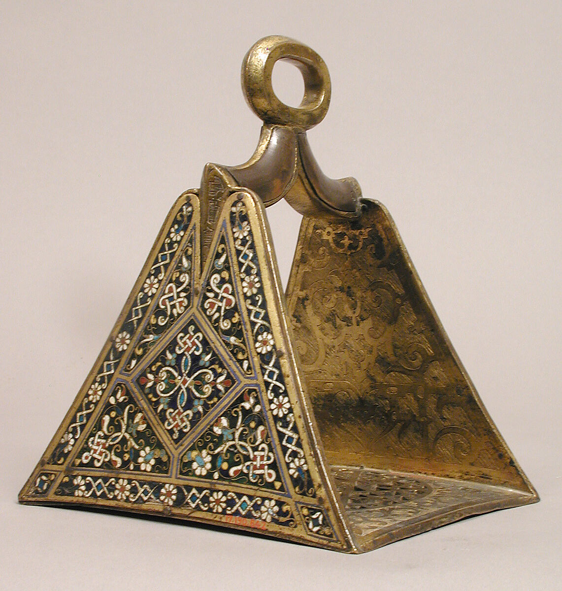 Stirrup, Cloisonné enamel, copper-gilt, Spanish
