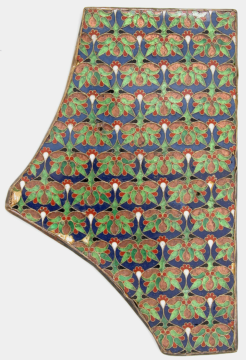 Panel from a Cover for an Icon of the Virgin, Cloisonné enamel, gold, copper, Byzantine