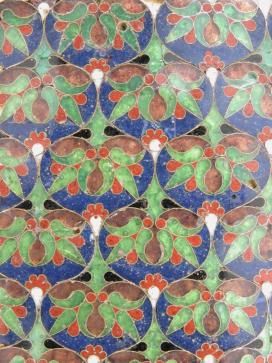 Panel from a Cover for an Icon of the Virgin, Cloisonné enamel, gold, copper, Byzantine