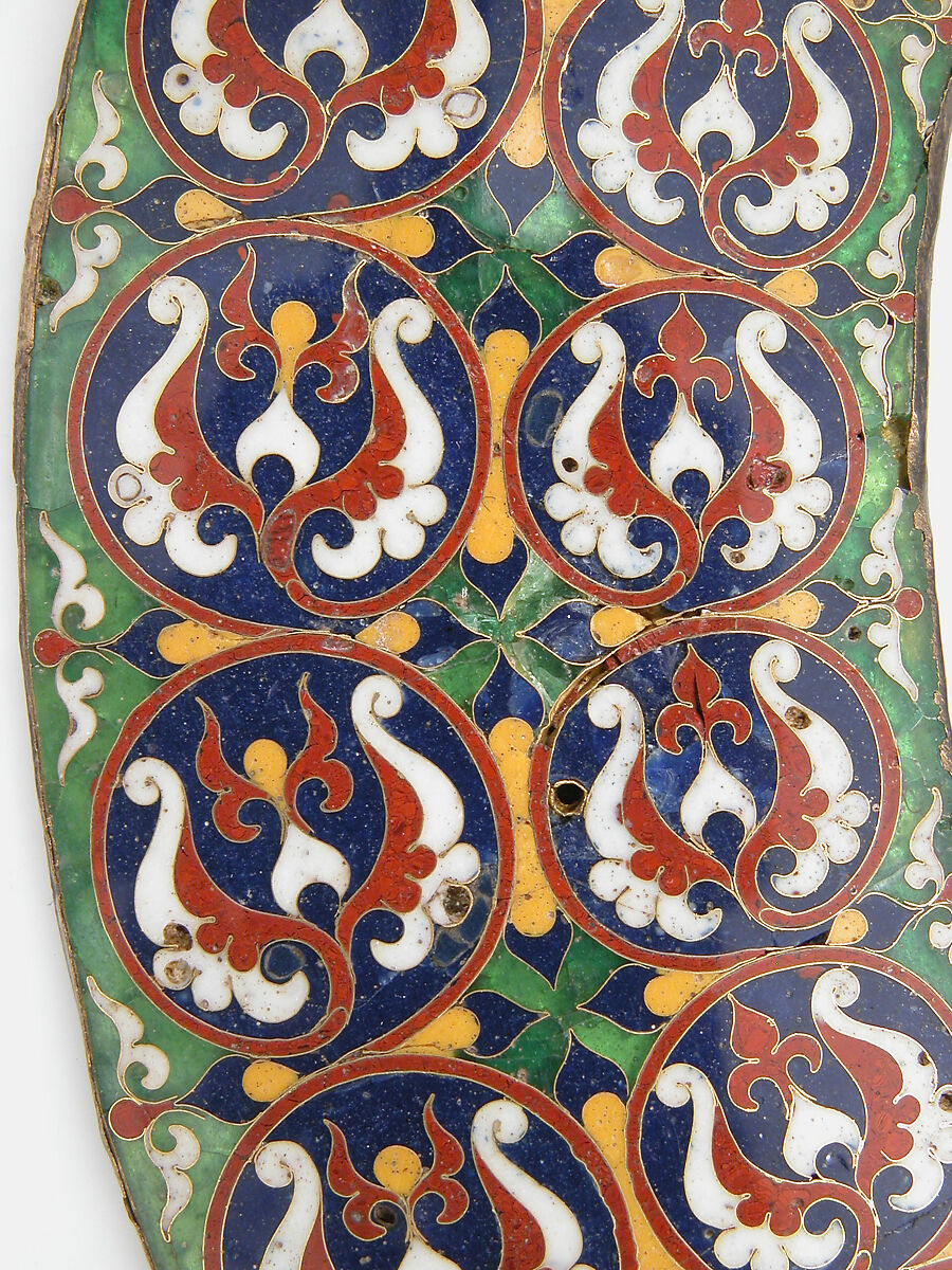 Panel from a Cover for an Icon of the Virgin, Cloisonné enamel, gold, copper, Byzantine