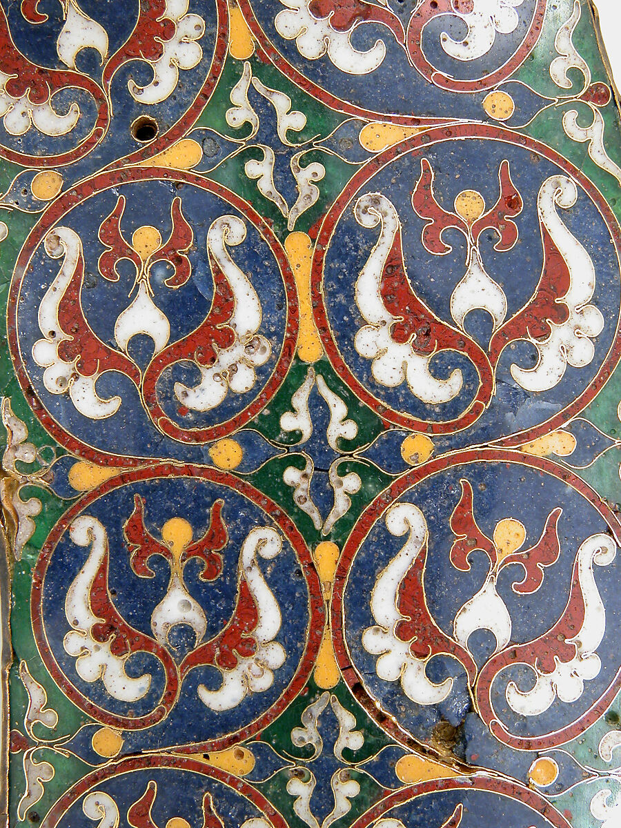 Panel from a Cover for an Icon of the Virgin, Cloisonné enamel, gold, copper, Byzantine