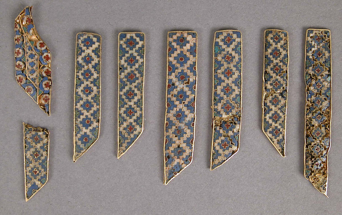 Border Fragment, Cloisonné enamel, gold, Byzantine