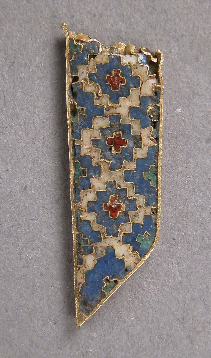 Border Fragment, Cloisonné enamel, gold, Byzantine 