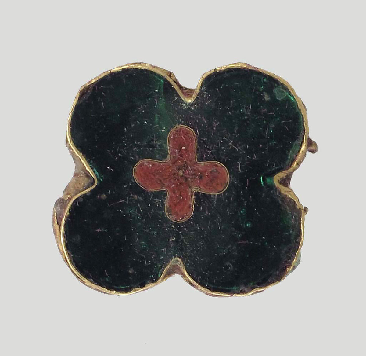 Fragment of a Flower, Cloisonné enamel, gold, French 