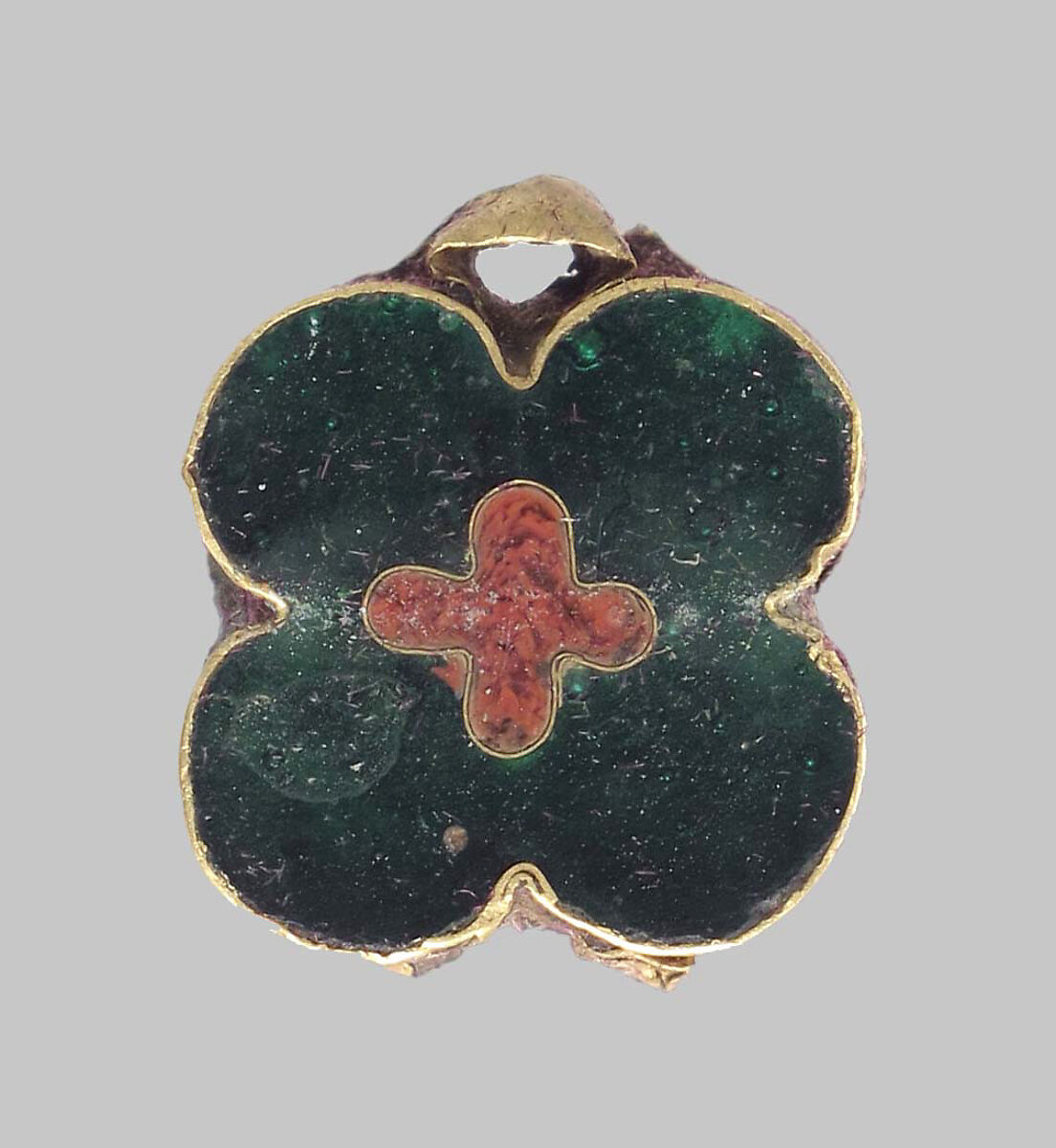 Fragment of a Flower, Cloisonné enamel, gold, French 