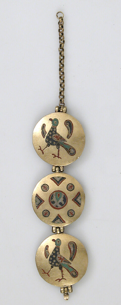 Chain with Birds and Geometric Motifs, Cloisonné enamel, gold, Kyivan Rus’