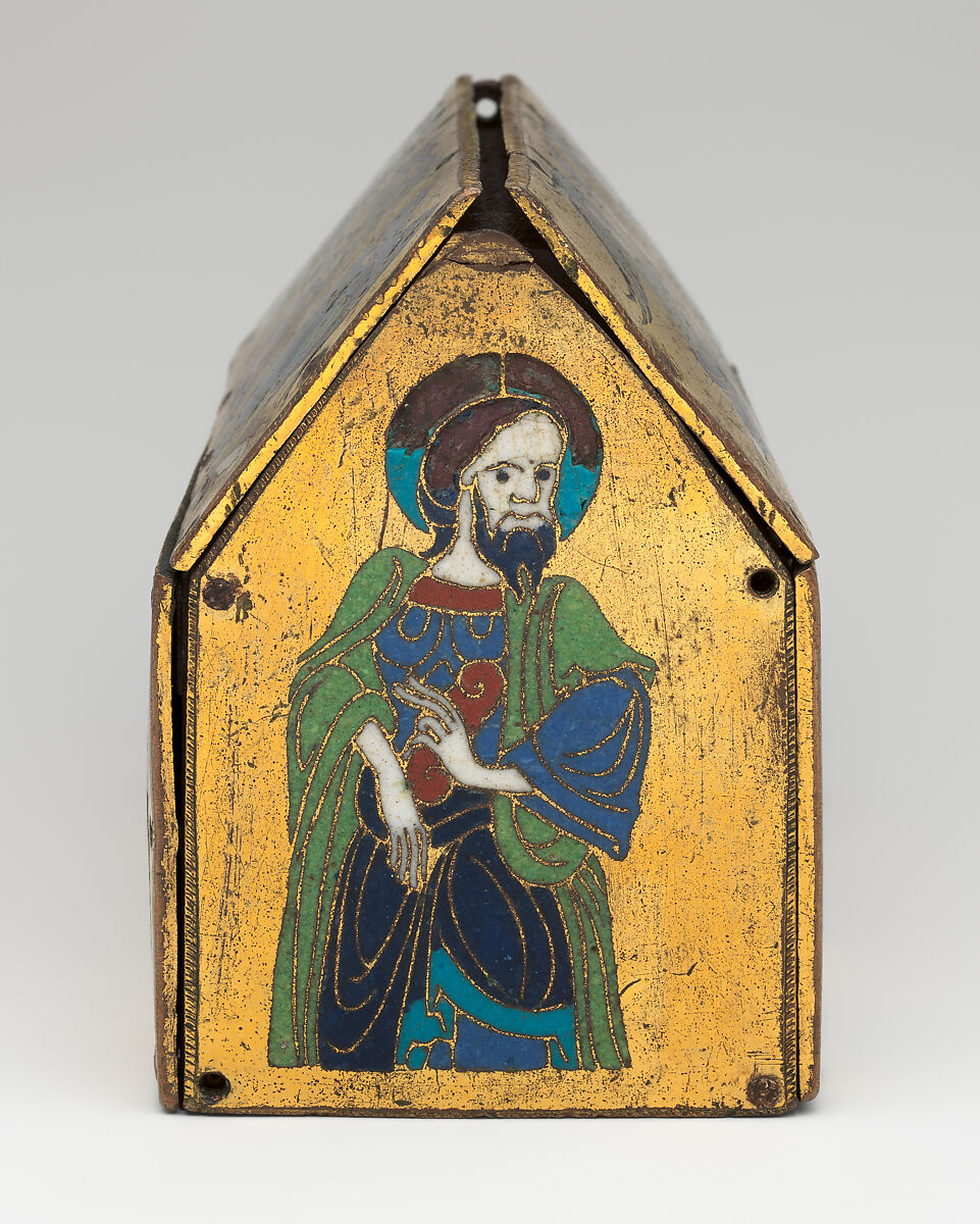 Chasse of Champagnat, Copper: engraved and gilt; champlevé enamel: blue-black, medium blue, turquoise, green, red, and white, French