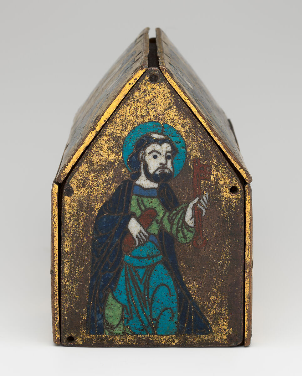 Chasse of Champagnat, Copper: engraved and gilt; champlevé enamel: blue-black, medium blue, turquoise, green, red, and white, French