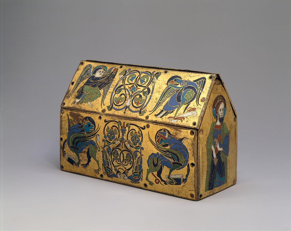 Chasse of Champagnat, Copper: engraved and gilt; champlevé enamel: blue-black, medium blue, turquoise, green, red, and white, French
