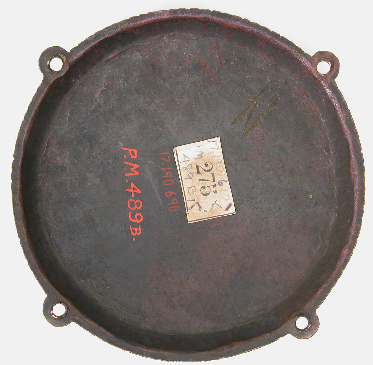 Quadruped (one of five medallions from a coffret), Copper-gilt, champlevé enamel, French