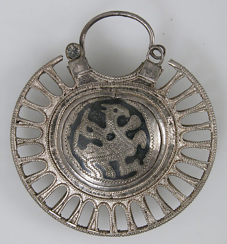 Temple Pendant with Filigree Border