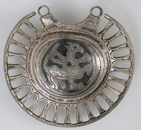 Temple Pendant with Filigree Border