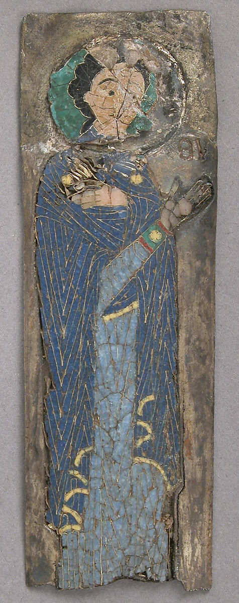 Plaque of The Virgin, Cloisonné enamel, silver gilt, Byzantine 