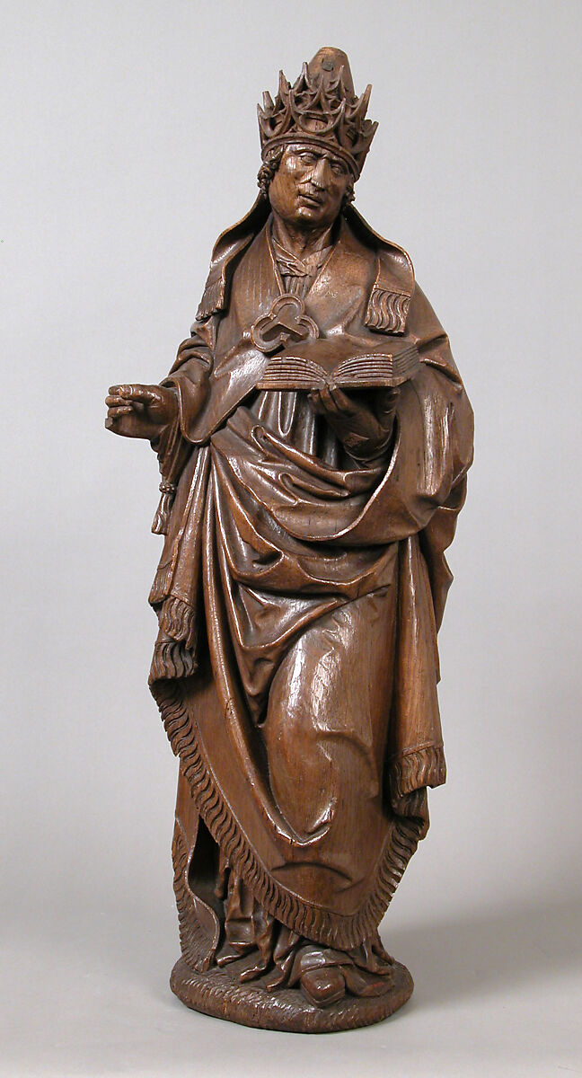 Saint Gregory as Pope, Oak, German 