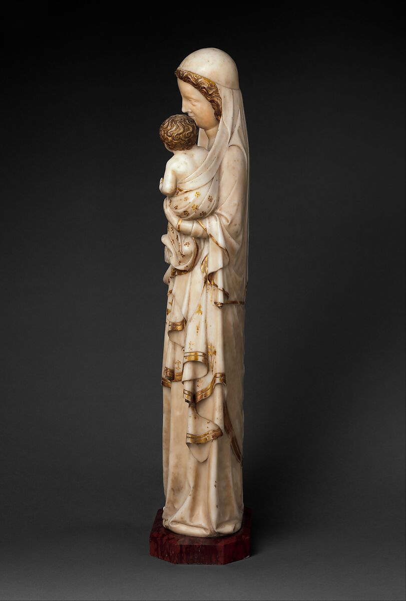 Virgin and Child, Marble, gilding, French